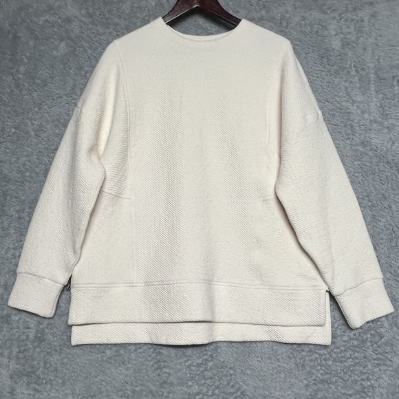 Calia Tops - Calia Sweatshirt Tunic Womens Large Ivory Cream Elevate Side Zip Athleisure